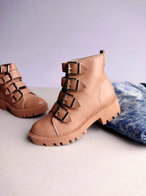 Botines Chunky Nude Moleca