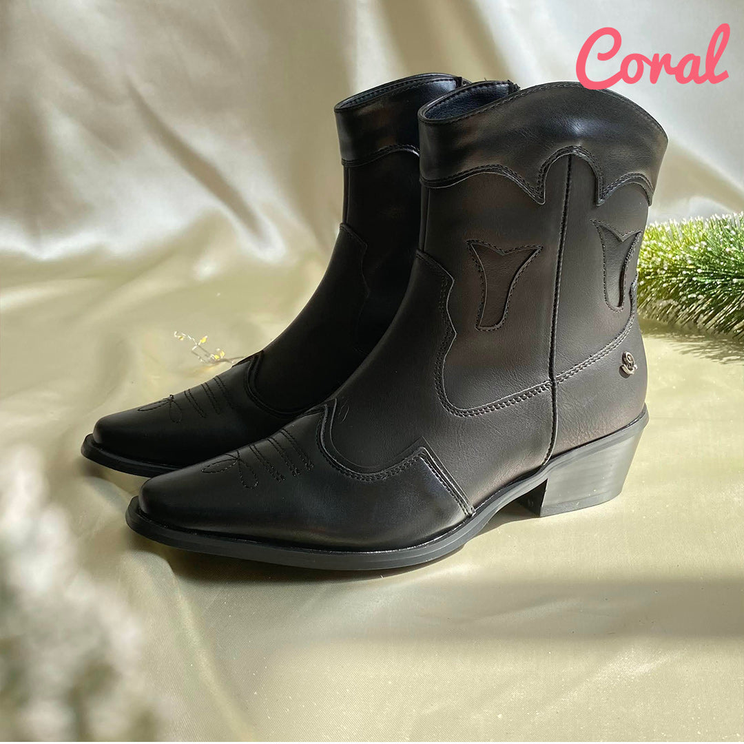 Botines Coral HOWDY ALL BLACK PU TM