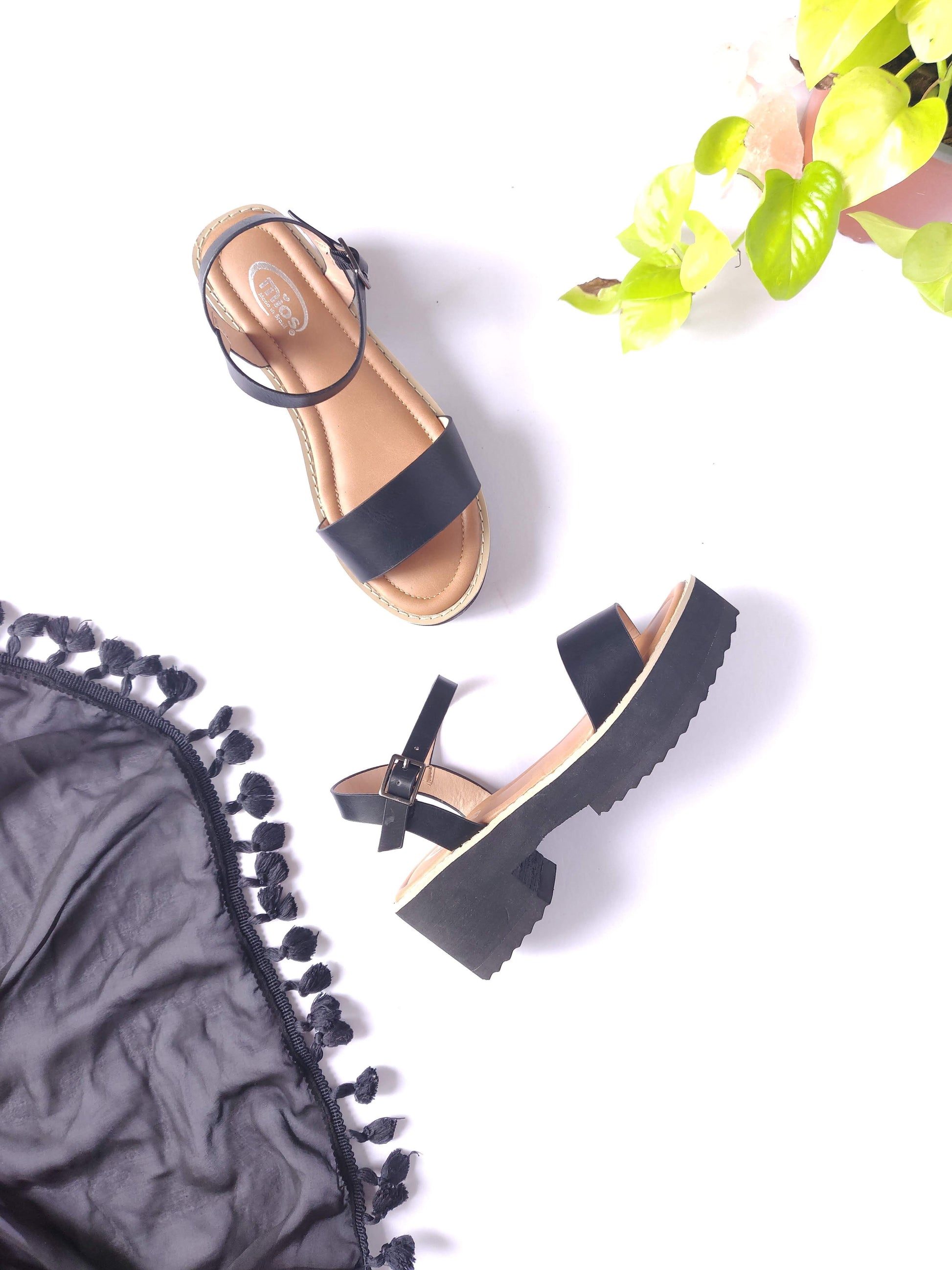 Sandalias de plataforma Negras Mios