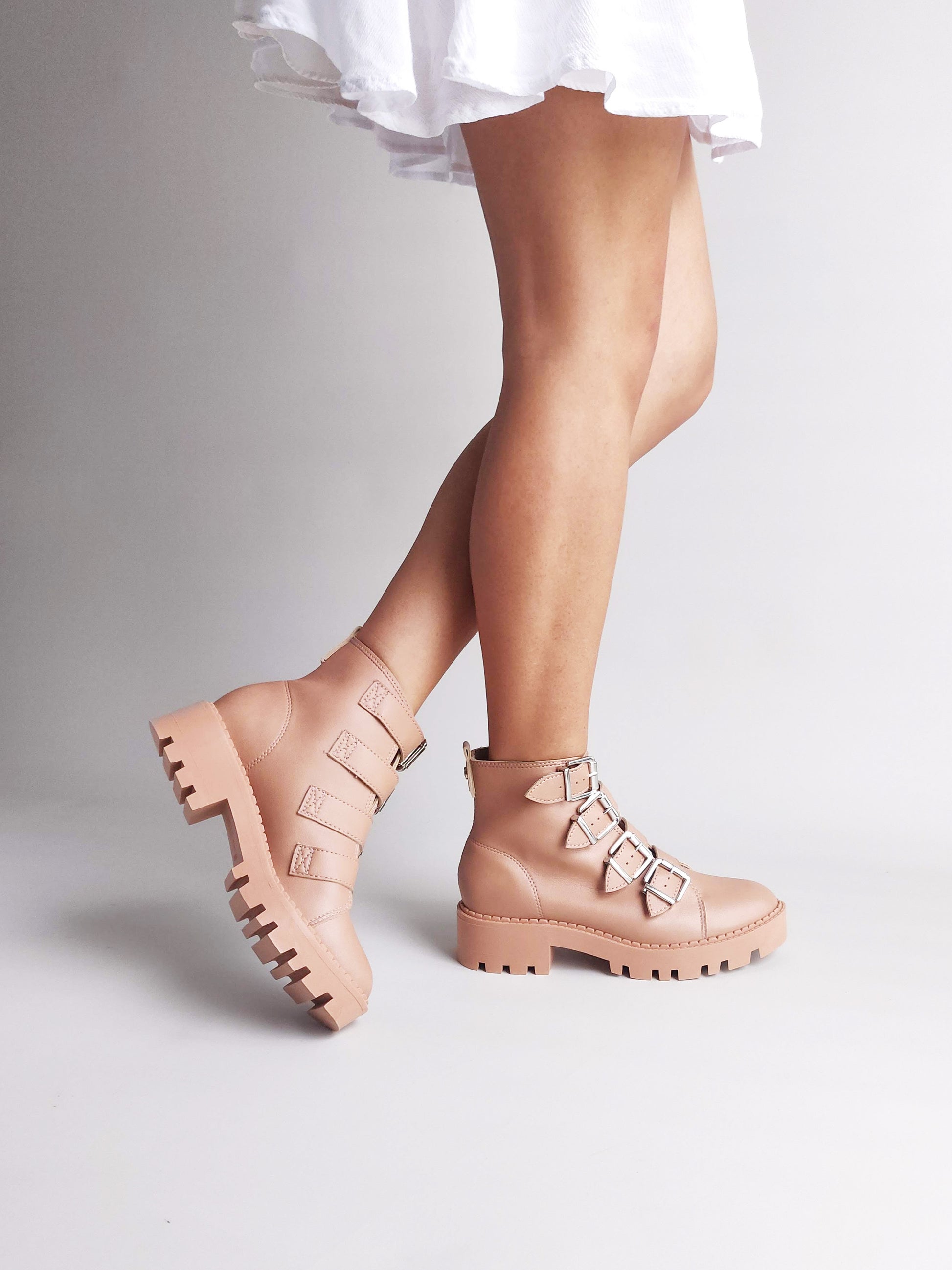 Botines Chunky Nude Moleca