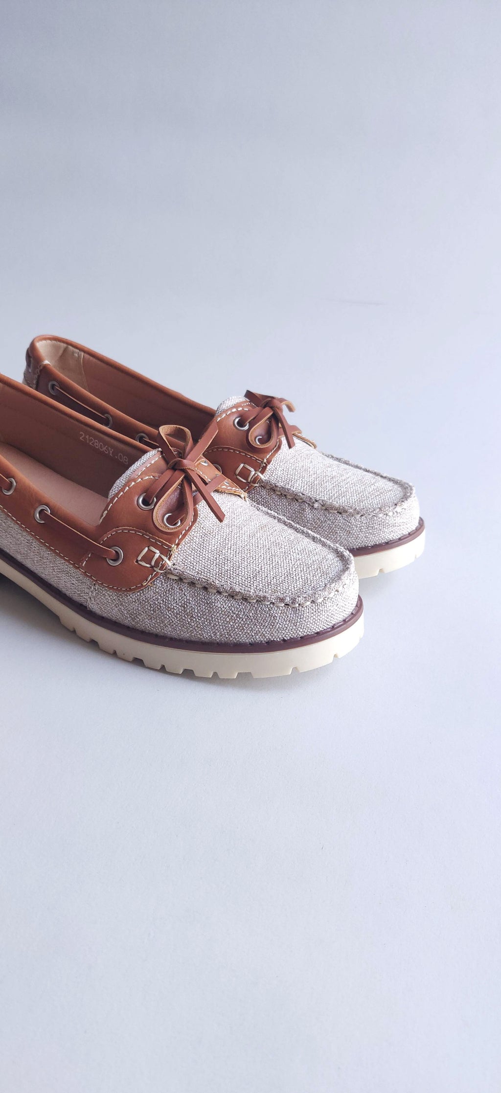 Topsider Beige/Camel Flats Mios