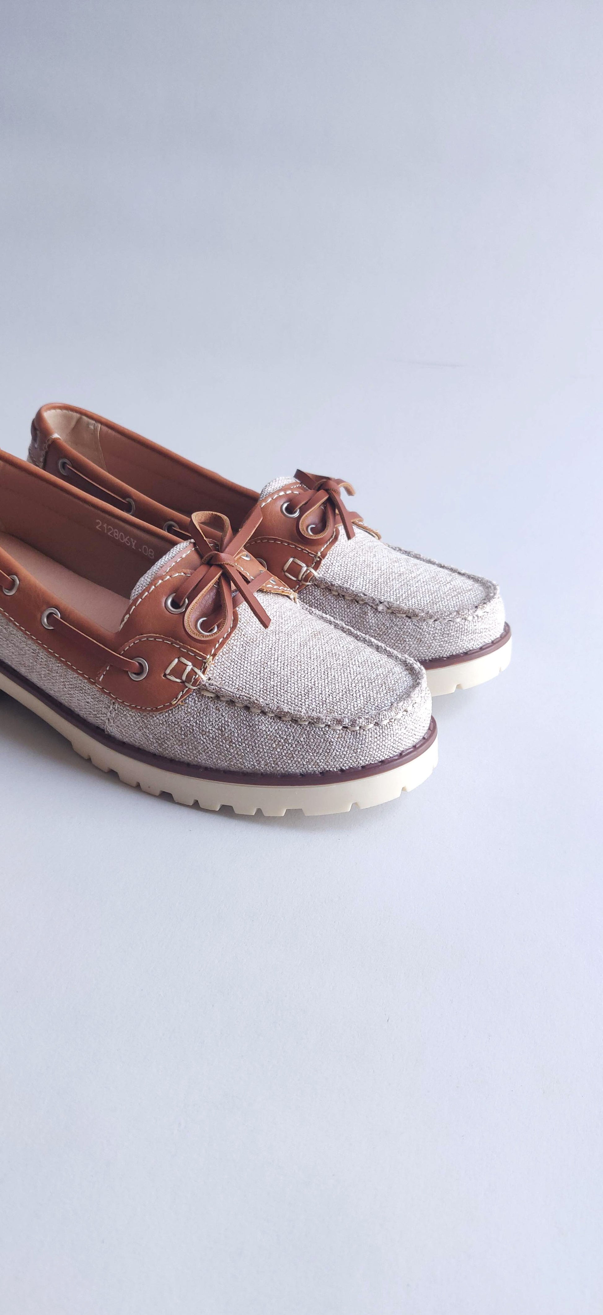 Topsider Beige/Camel Flats Mios