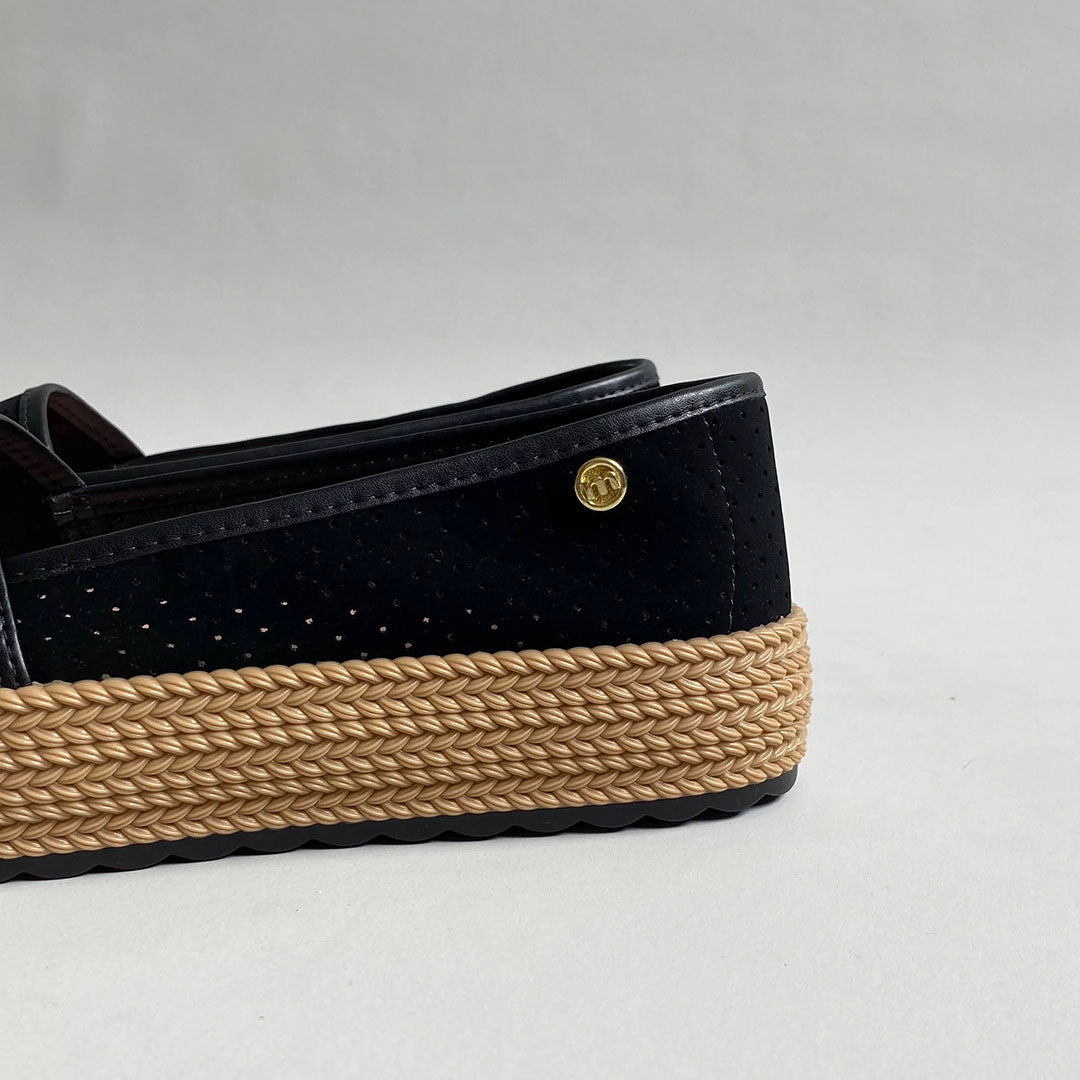 Flats Sider Plataforma Negro Moleca